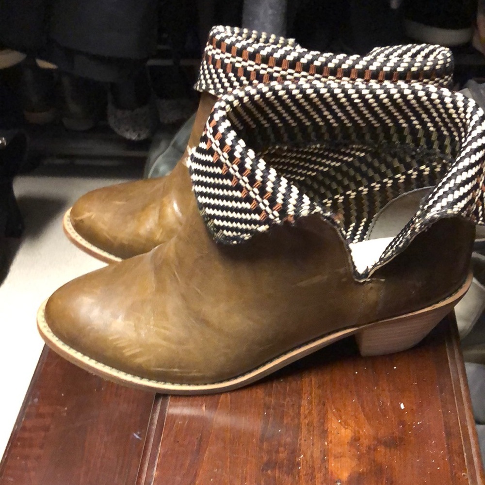Kelsi Dagger Ankle Boots with Patterned Cuff